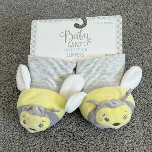 NWT Baby Bee Booties Slippers - Yellow and Gray